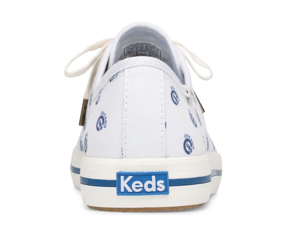 Πανινα Παπουτσια Γυναικεια - Keds Kickstart Mlb® - Λευκα/Μπλε - YEMAI3107